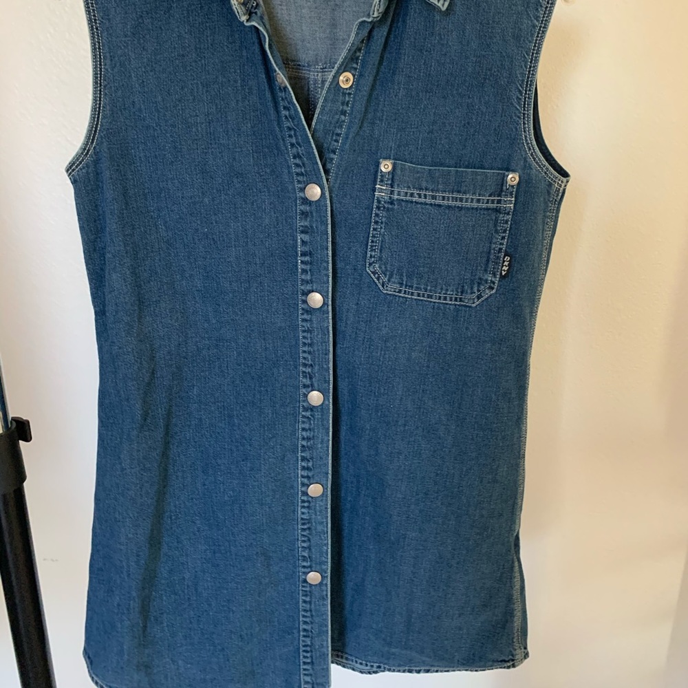 DKNY long jean vest